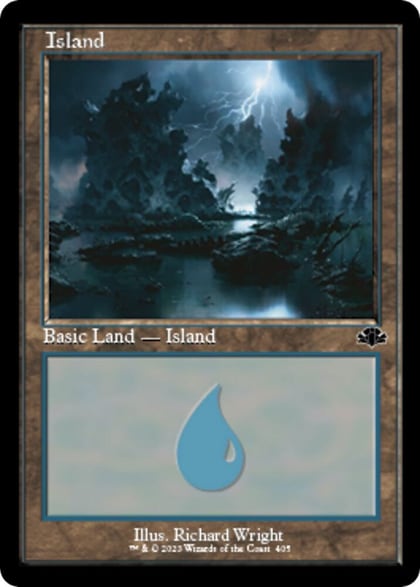 Island (405) (Retro Frame), Dominaria Remastered 405