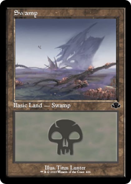 Swamp (406) (Retro Frame), Dominaria Remastered 406