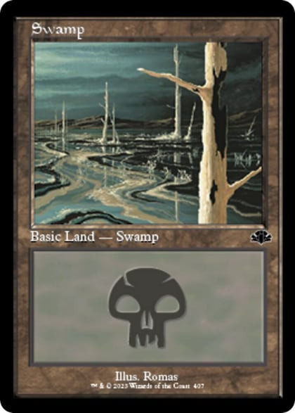 Swamp (407) (Retro Frame), Dominaria Remastered 407