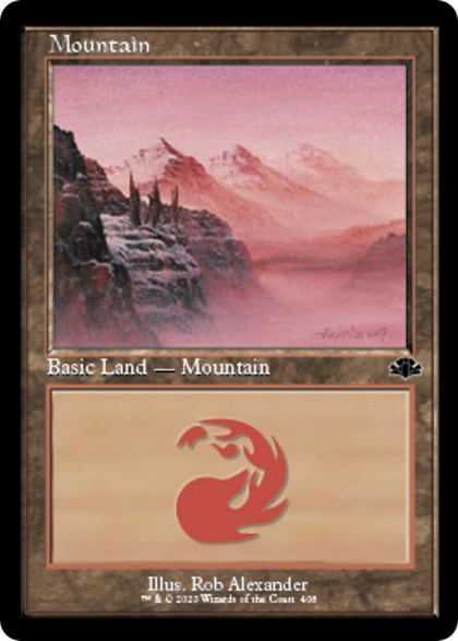 Mountain (408) (Retro Frame), Dominaria Remastered 408