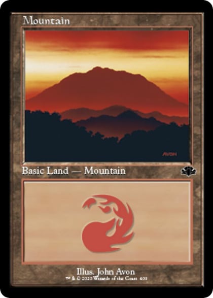 Mountain (409) (Retro Frame), Dominaria Remastered 409