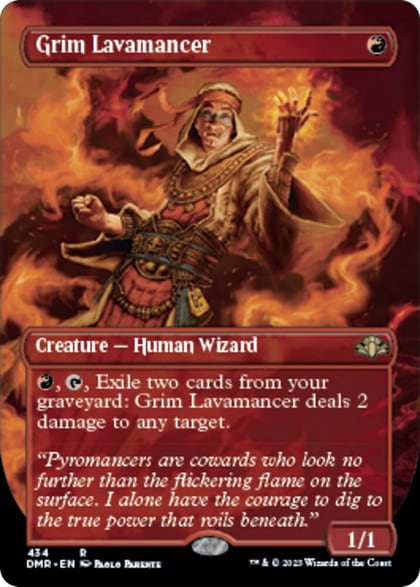 Grim Lavamancer (Borderless), Dominaria Remastered 434