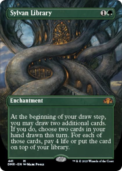 Sylvan Library (Borderless), Dominaria Remastered 441