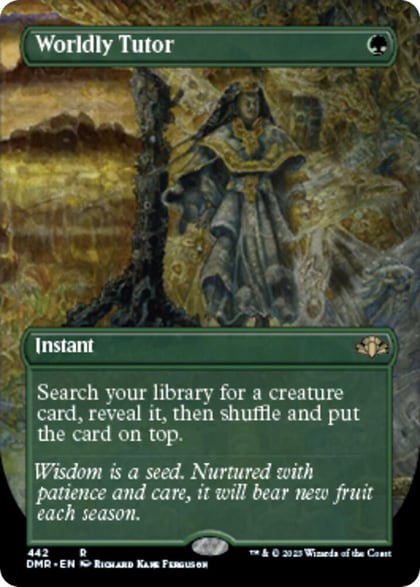 Worldly Tutor (Borderless), Dominaria Remastered 442