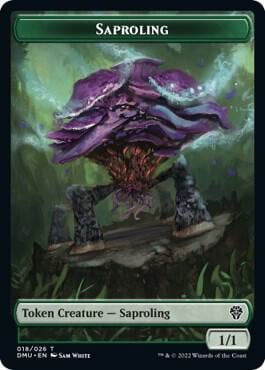 Saproling // Elemental Double-Sided Token, Dominaria United 18 // 11