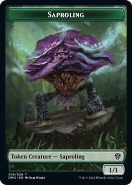Saproling // Knight Double-Sided Token, Dominaria United 18 // 3