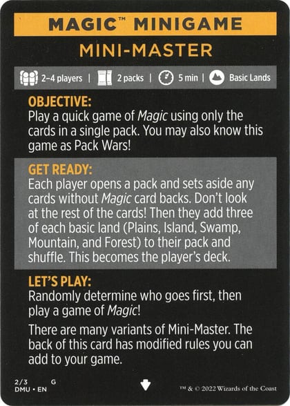 Magic Minigame: Mini-Master, Dominaria United 2