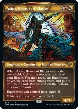 Astor, Bearer of Blades (Textured Foil), Dominaria United 334