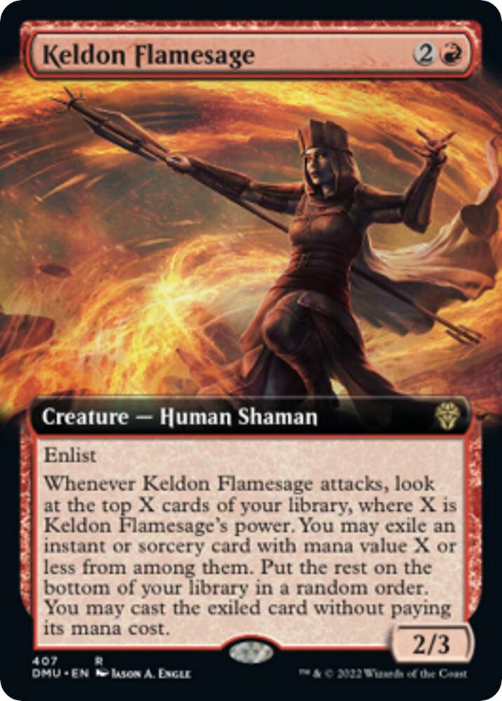 Keldon Flamesage (Extended Art), Dominaria United 407