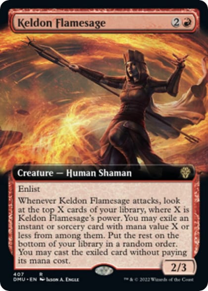 Keldon Flamesage (Extended Art), Dominaria United 407