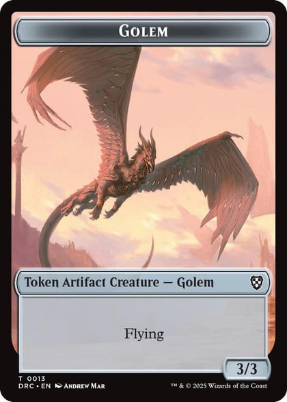 Golem (0013) // Nalaar Aetherjet Double-Sided Token, Commander: Aetherdrift 13 // 16