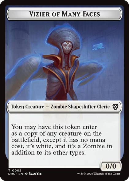 Vizier of Many Faces // Zombie (0003) Double-Sided Token, Commander: Aetherdrift 2 // 3