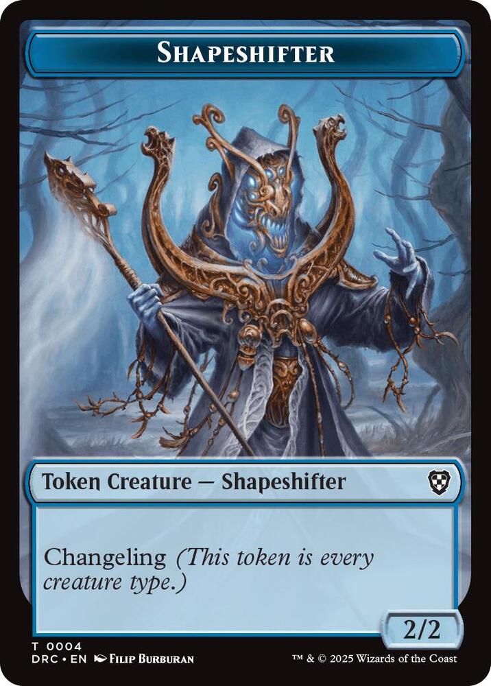 Shapeshifter // Zombie (0003) Double-Sided Token, Commander: Aetherdrift 4 // 3