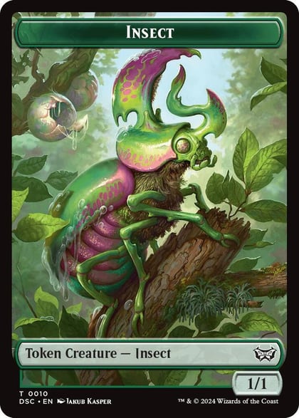 Insect (0010) // Manifest Double-Sided Token, Commander: Duskmourn: House of Horror 10 // 18