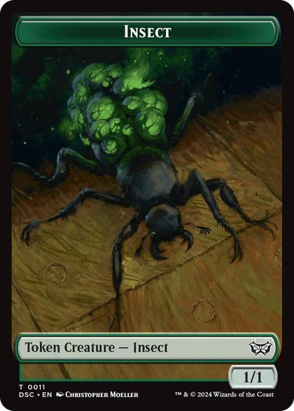 Insect (0011) // Ooze (0014) Double-Sided Token, Commander: Duskmourn: House of Horror 11 // 14