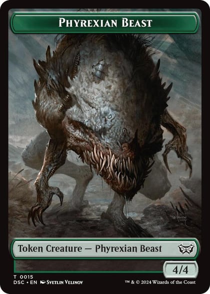 Phyrexian Beast // Manifest Double-Sided Token, Commander: Duskmourn: House of Horror 15 // 18