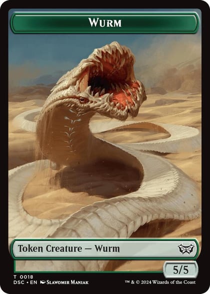 Wurm (0018) // Fractal Double-Sided Token, Commander: Duskmourn: House of Horror 18 // 20