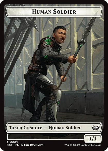 Human Soldier // Scarecrow Double-Sided Token, Commander: Duskmourn: House of Horror 3 // 23