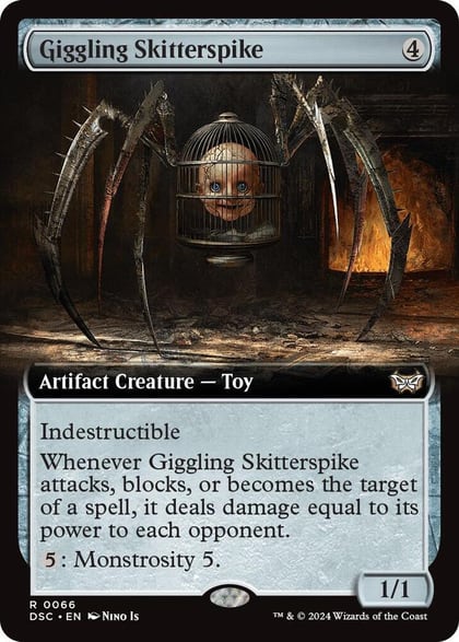 Giggling Skitterspike (Extended Art), Commander: Duskmourn: House of Horror 66