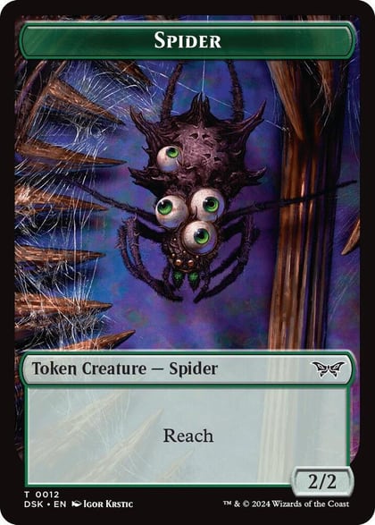 Spider // Manifest Double-Sided Token, Duskmourn: House of Horror 12 // 18
