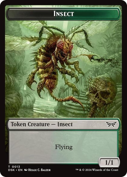 Insect (0013) // Manifest Double-Sided Token, Duskmourn: House of Horror 13 // 18