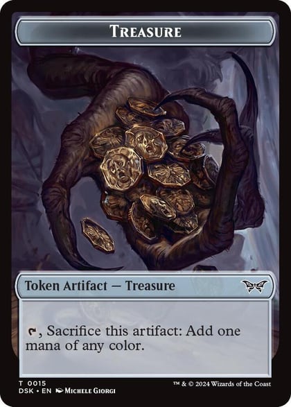 Treasure // Copy Double-Sided Token, Duskmourn: House of Horror 15 // 1