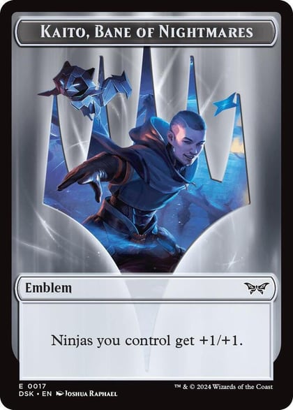 Emblem - Kaito, Bane of Nightmares // Manifest Double-Sided Token, Duskmourn: House of Horror 17 // 18