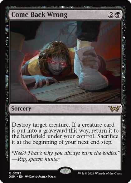 Come Back Wrong (0292), Duskmourn: House of Horror 292