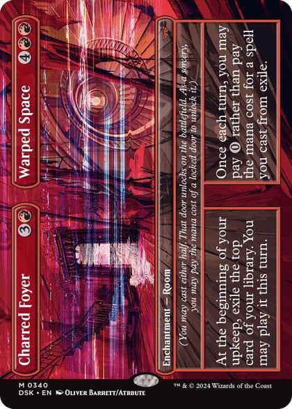 Charred Foyer // Warped Space (Borderless), Duskmourn: House of Horror 340