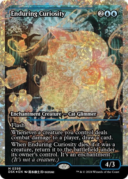 Enduring Curiosity (Showcase) (Fracture Foil), Duskmourn: House of Horror 398
