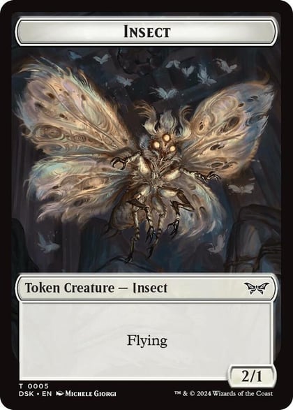 Insect (0005) // Manifest Double-Sided Token, Duskmourn: House of Horror 5 // 18