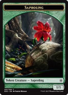 Saproling // Treasure (007) Double-Sided Token, Explorers of Ixalan 1 // 7