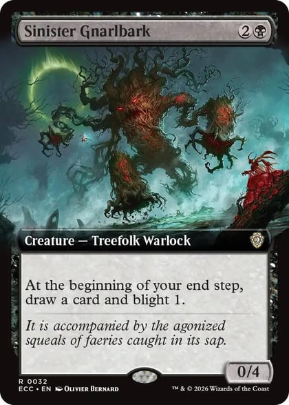 Sinister Gnarlbark (Extended Art), Commander: Lorwyn Eclipsed 32