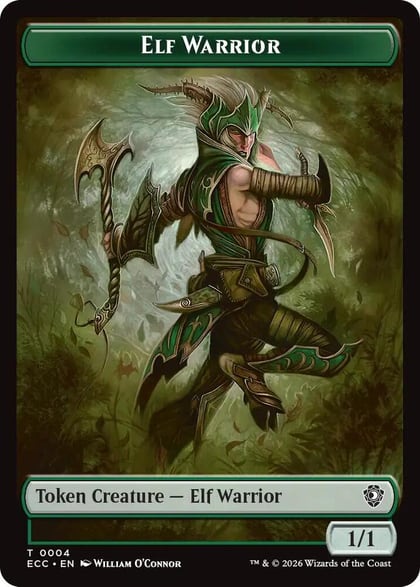 Elf Warrior (0004) // Plant (0005) Double-Sided Token, Commander: Lorwyn Eclipsed 4 // 5