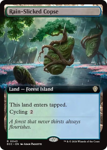 Rain-Slicked Copse (Extended Art), Commander: Lorwyn Eclipsed 43