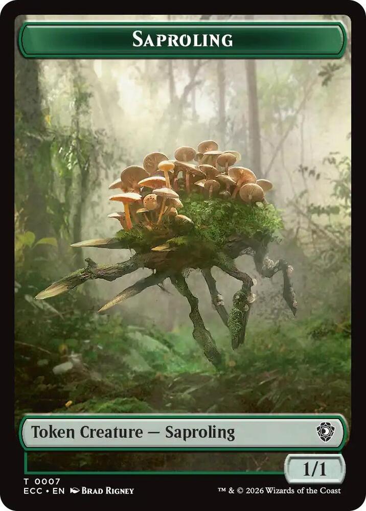 Saproling // The Monarch Double-Sided Token, Commander: Lorwyn Eclipsed 7 // 12