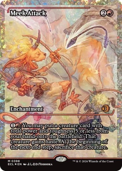 Meek Attack (0398) (Showcase) (Fracture Foil), Lorwyn Eclipsed 398