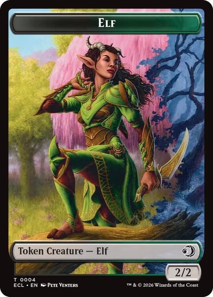 Elf // Kithkin (0007) Double-Sided Token, Lorwyn Eclipsed 4 // 7
