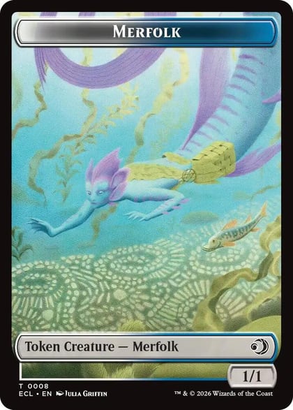 Merfolk // Worm Double-Sided Token, Lorwyn Eclipsed 8 // 9