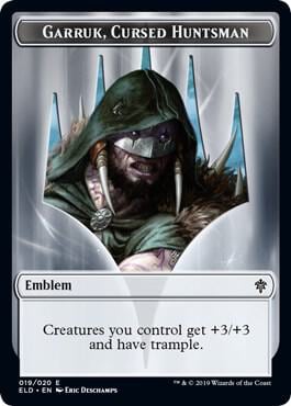 Emblem - Garruk, Cursed Huntsman, Throne of Eldraine 19