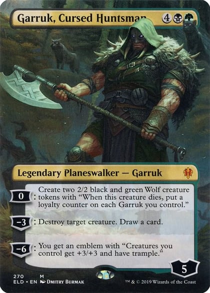 Garruk, Cursed Huntsman (Borderless), Throne of Eldraine 270