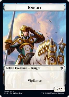Knight // Food (017) Double-Sided Token, Throne of Eldraine 3 // 17