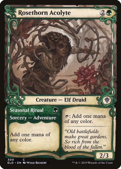 Rosethorn Acolyte (Showcase), Throne of Eldraine 300