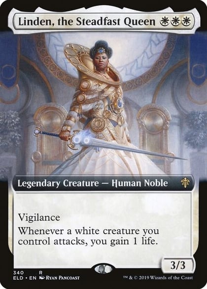 Linden, the Steadfast Queen (Extended Art), Throne of Eldraine 340
