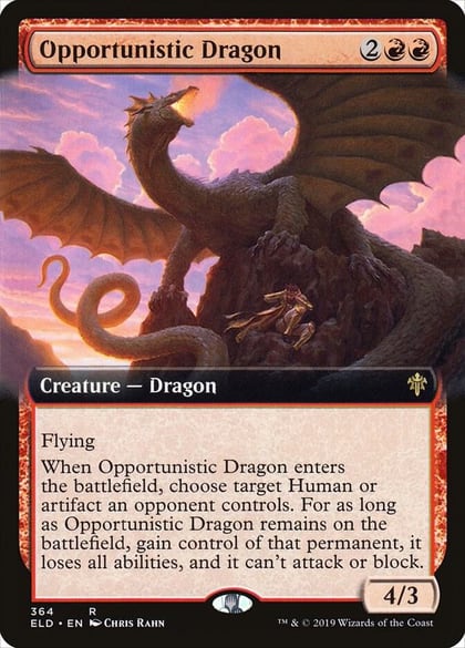 Opportunistic Dragon (Extended Art), Throne of Eldraine 364