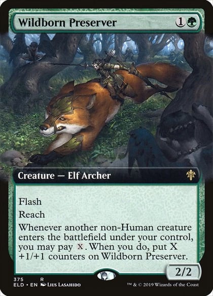 Wildborn Preserver (Extended Art), Throne of Eldraine 375