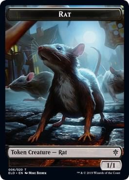 Rat // Food (017) Double-Sided Token, Throne of Eldraine 6 // 17