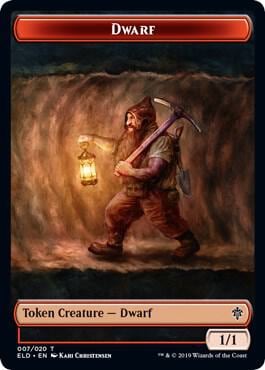 Dwarf // Food (017) Double-Sided Token, Throne of Eldraine 7 // 17