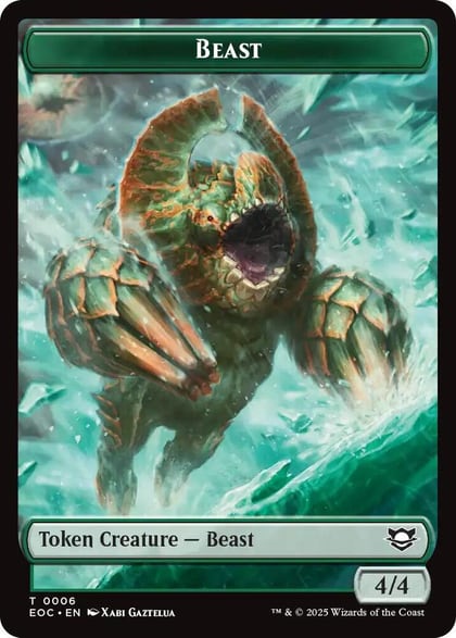 Beast (0006) // Elemental (0008) Double-Sided Token, Commander: Edge of Eternities 6 // 8