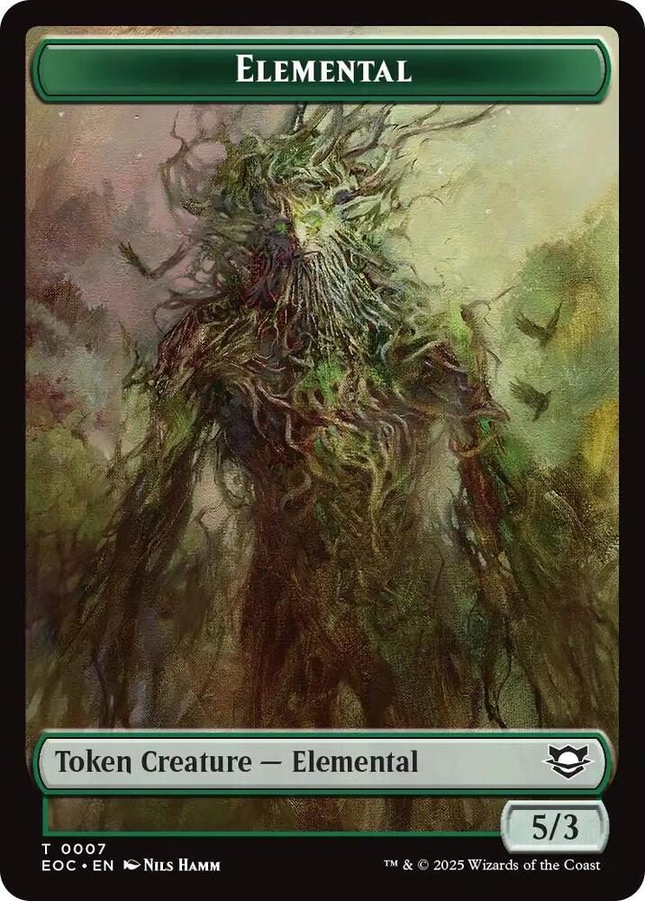 Elemental (0007) // Golem (0014) Double-Sided Token, Commander: Edge of Eternities 7 // 14